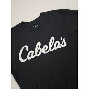 Cabelas Black Cotton Short Sleeve Graphic T Shirt Mens Medium Regular